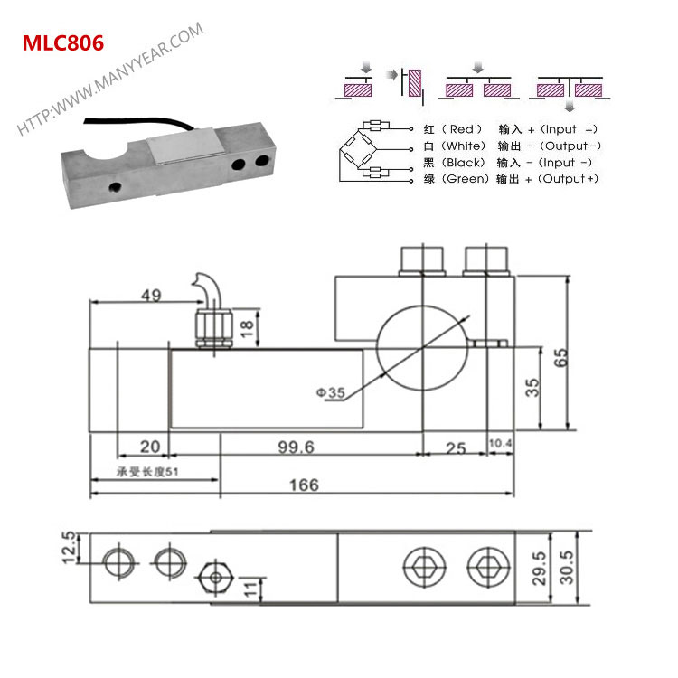 MLC806 配料秤重量传感器-深圳市瑞年科技有限公司